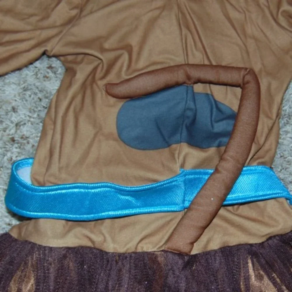 Scooby Doo Dog Halloween Costume 8/10 Brown Tutu Tulle Hooded Dress Girls